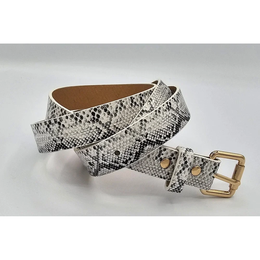 Snakeskin Embossed PU Leather Belt Women's 34